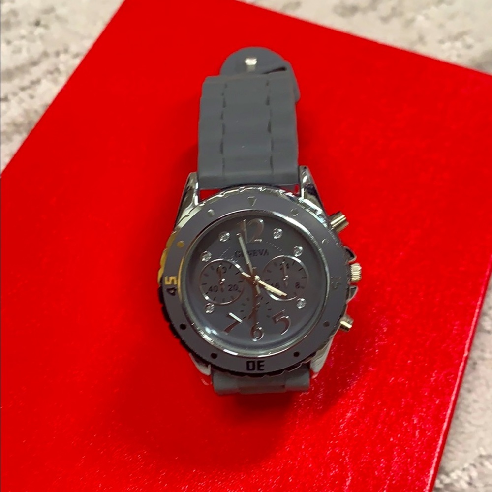 Geneva Gray Rubber Watch